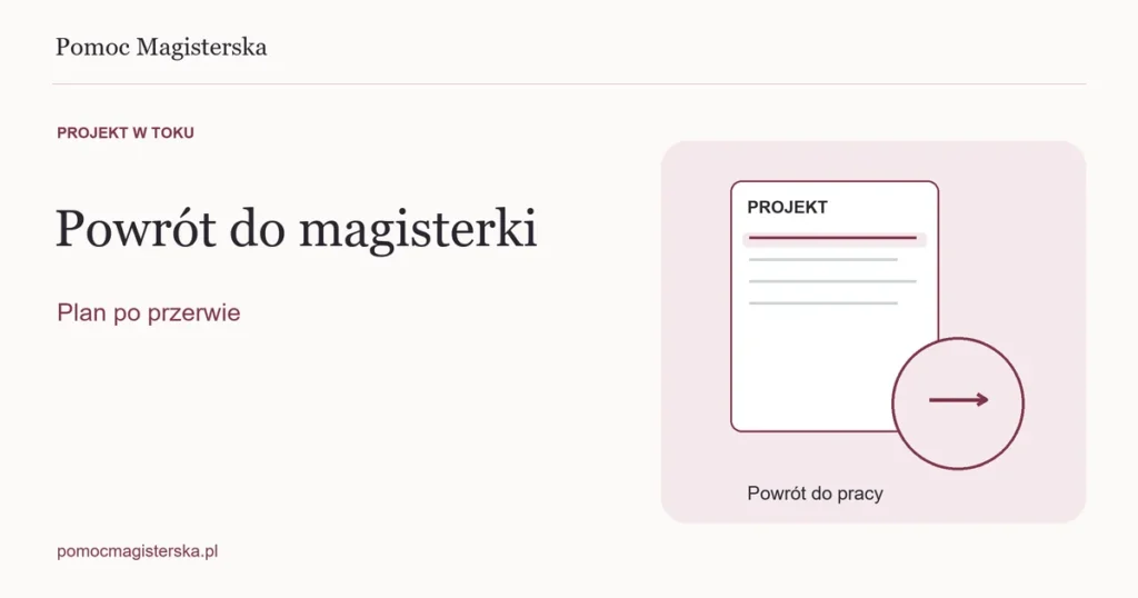 Dokument projektu i symbol ponownego rozpoczęcia pracy - ilustracja do poradnika