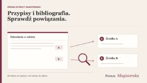 Dwa oznaczone miejsca dokumentu połączone z odpowiadającymi im kartami źródeł A i B.