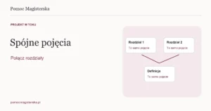 Dwa rozdziały powiązane wspólną definicją - ilustracja do poradnika