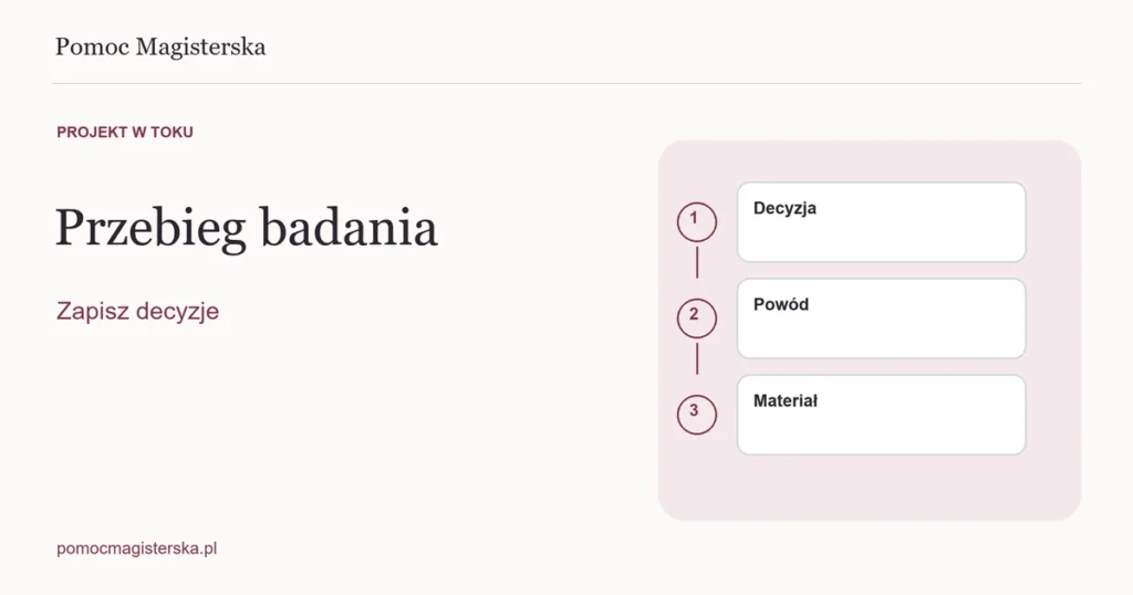 Karty decyzji, jej powodu i materiału źródłowego - ilustracja do poradnika
